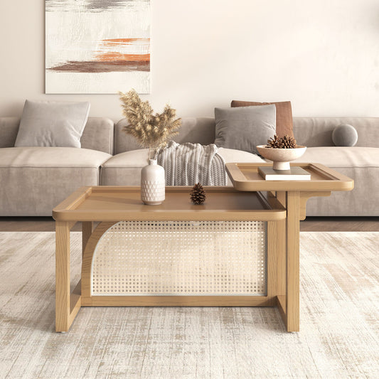 Rattanwood Harmony Nesting Coffee Table Set